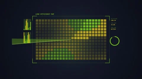 Digital Data Analysis Screen: Futuristic Grid with Growing Charts and Analyti Stock Footage 348423372
