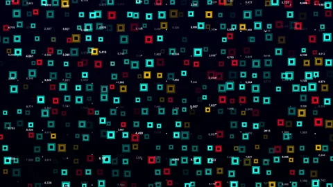 Digital Data Analysis Technology Abstract Circle Square Shape Computer Data Stock Footage 349017403
