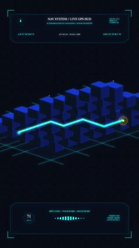 Digital data analysis, technology, hud, animation, futuristic, scifi, loop Stock Footage 347558707