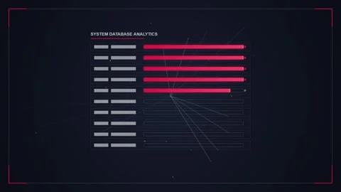 Digital Data Analytics Screen: Futuristic System Database Analysis Interface Stock Footage 348413937
