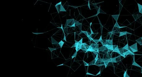 Digital data and blue network connection triangle lines for technology concep イラスト素材