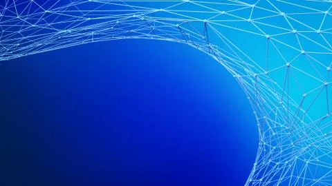 Digital data and blue network connection structure for architecture technolog Stock Illustration