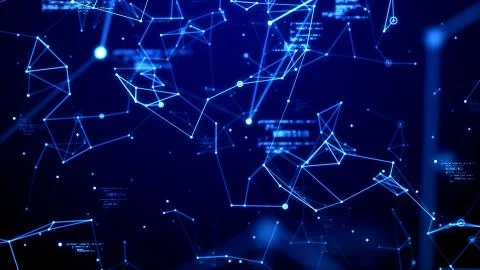 Digital data and connection line network, Futuristic technology theme background 스톡 사진