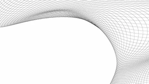 Digital data and network connection curved lines in technology concept on whi 스톡 일러스트