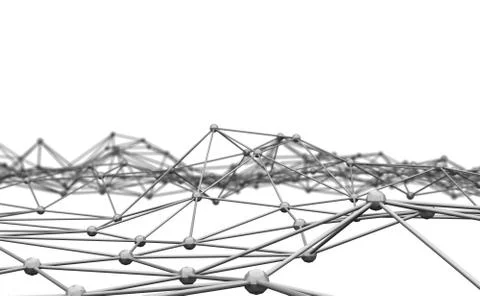 Digital data and network connection triangle lines and spheres in technology  イラスト素材