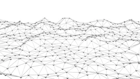 Digital data and network connection triangle lines and spheres in technology  イラスト素材