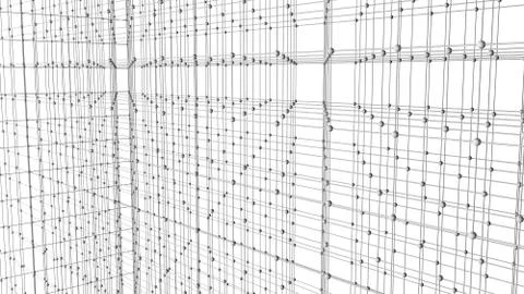 Digital data and network connection triangle lines and spheres in technology  Stock Illustration