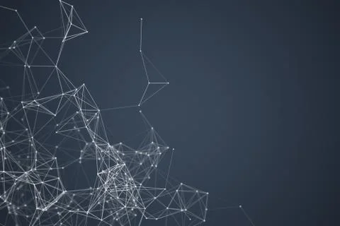 Digital data and network connection triangle lines for technology concept on  Illustrazione stock