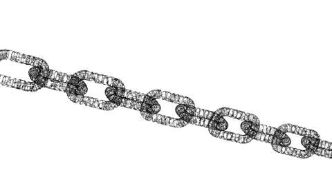 Digital data and network connection structure of illuminated Blockchain shape Stock Illustration