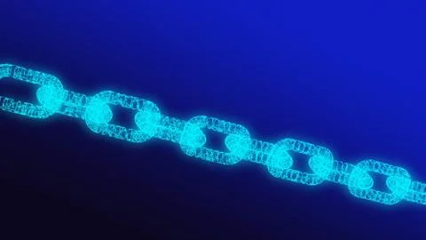 Digital data and network connection structure of illuminated Blockchain shape 스톡 일러스트