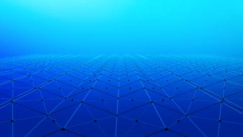 Digital data and network connection triangle lines for technology concept on  Stock Photos