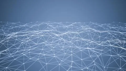 Digital data and network connection triangle lines and spheres in futuristic  Stock Photos