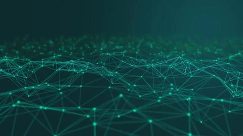 Digital data and network connection triangle lines and spheres in futuristic  Stock Photos