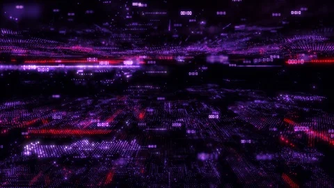 Digital data and particles flow network connections concept Stock Footage 114689133