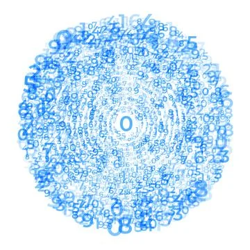 Digital data array, Abstract Concentric circles of Digits Swirling in Digital 스톡 일러스트