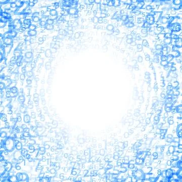 Digital data array, Abstract Concentric circles of Digits Swirling in Digital Ilustración de archivo