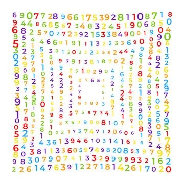 Digital data array, lots of numbers digits in Digital Pattern, abstract mat.. Illustrazione stock