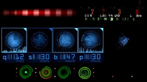 Digital data array on screen of monitor 2 Stock Footage 72855994
