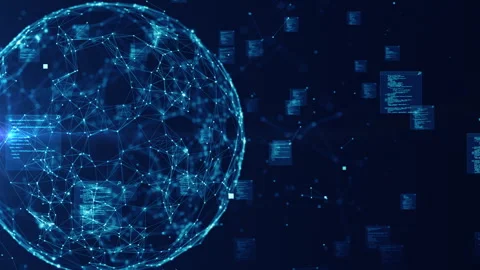 Digital data background of interconnected points and lines Global Stock Footage 307803830
