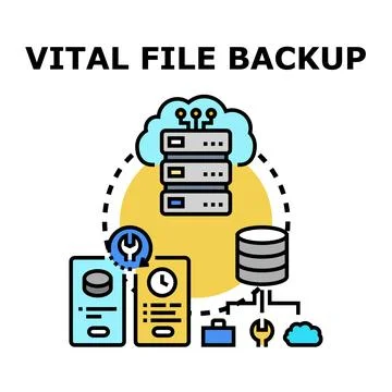 Digital data backup and recovery service concept 스톡 일러스트
