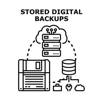 Digital data backup and storage concept 스톡 일러스트