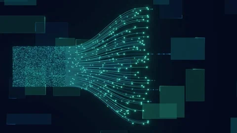 Digital data base analytics analysis flow connections AI agent bg able to loop Stock Footage 346832257