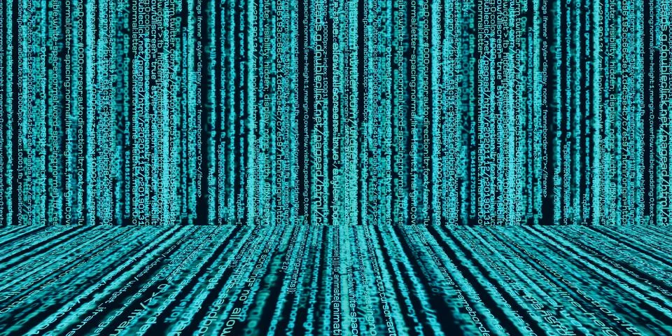 Digital data Binary data code Terms of security of technology information Con Stock Illustration