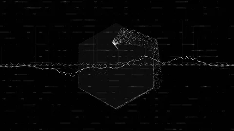 Digital data binary matrix style futuristic Stock Footage 176312610