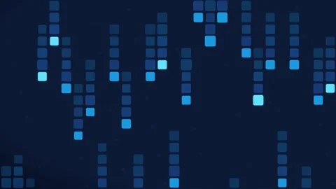 Digital Data Blocks Flow Technology Background Animation Stock Footage 337038249