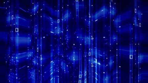 Digital data in blue light matrix Stock Footage 254426022