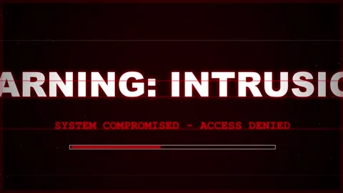 Digital Data Breach Alert Warning Motion Graphic Stock Footage 345517222