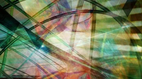 Digital Data Cables Pulsating Over Growing and Shrinking Wires Stock Illustration