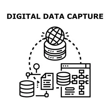 Digital data capturing and processing concept Stock Illustration