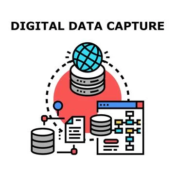 Digital data capturing and processing concept Stock Illustration