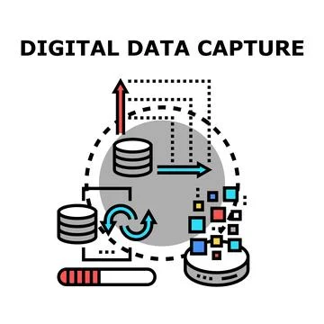 Digital data capturing process vector illustration concept 库存插图