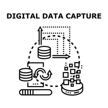 Digital data capturing process vector illustration concept 库存插图