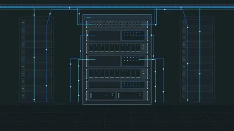Digital Data Center Infrastructure Connectivity Visualization Видео 343894087