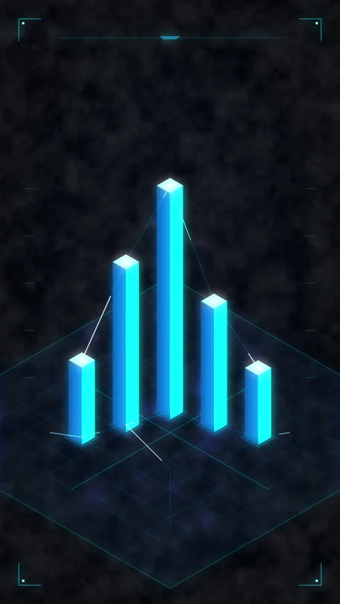 Digital data chart analytics and business growth graph animation Stock Footage 347558601