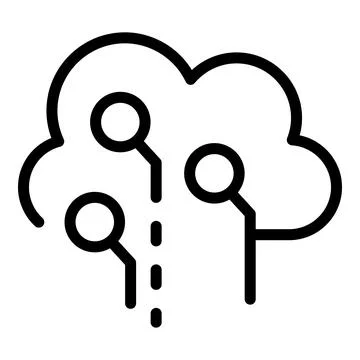 Digital data cloud icon, outline style Stock Illustration