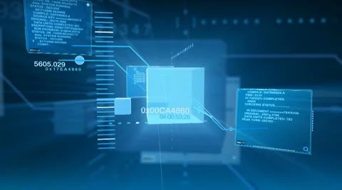 Digital Data Code Network Interface Technology Stock Footage