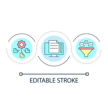 Digital data collection loop concept icon Stock Illustration