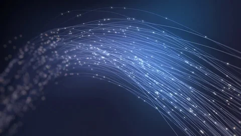 Digital Data Communication Along Fiber Optics Cable Stock Footage