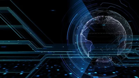 Digital data computer AI technologies concepts Background 5 black12 Video stock 124617027