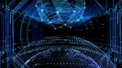 Digital data computer AI technologies concepts Background 5 black21 Stock Footage 124625552