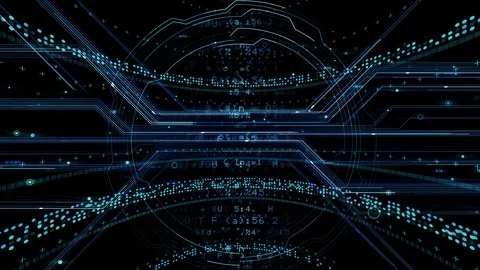 Digital data computer AI technologies concepts Background 5 black01 Stock Footage 124635073