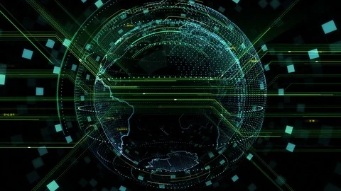 Digital data computer AI technologies concepts Background 5 black06 Vídeos de archivo 124636750