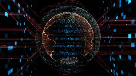 Digital data computer AI technologies concepts Background 5 black20 Vídeos de archivo 124636823