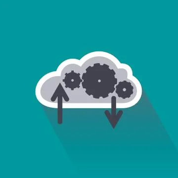 Digital data computing on cloud server Stock Illustration