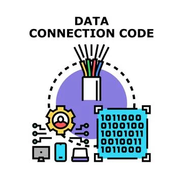 Digital data connection code concept visualizing networking イラスト素材