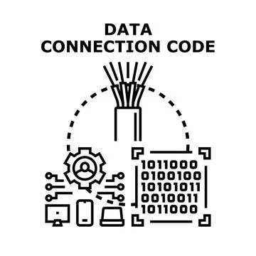 Digital data connection code concept visualizing networking Stock Illustration
